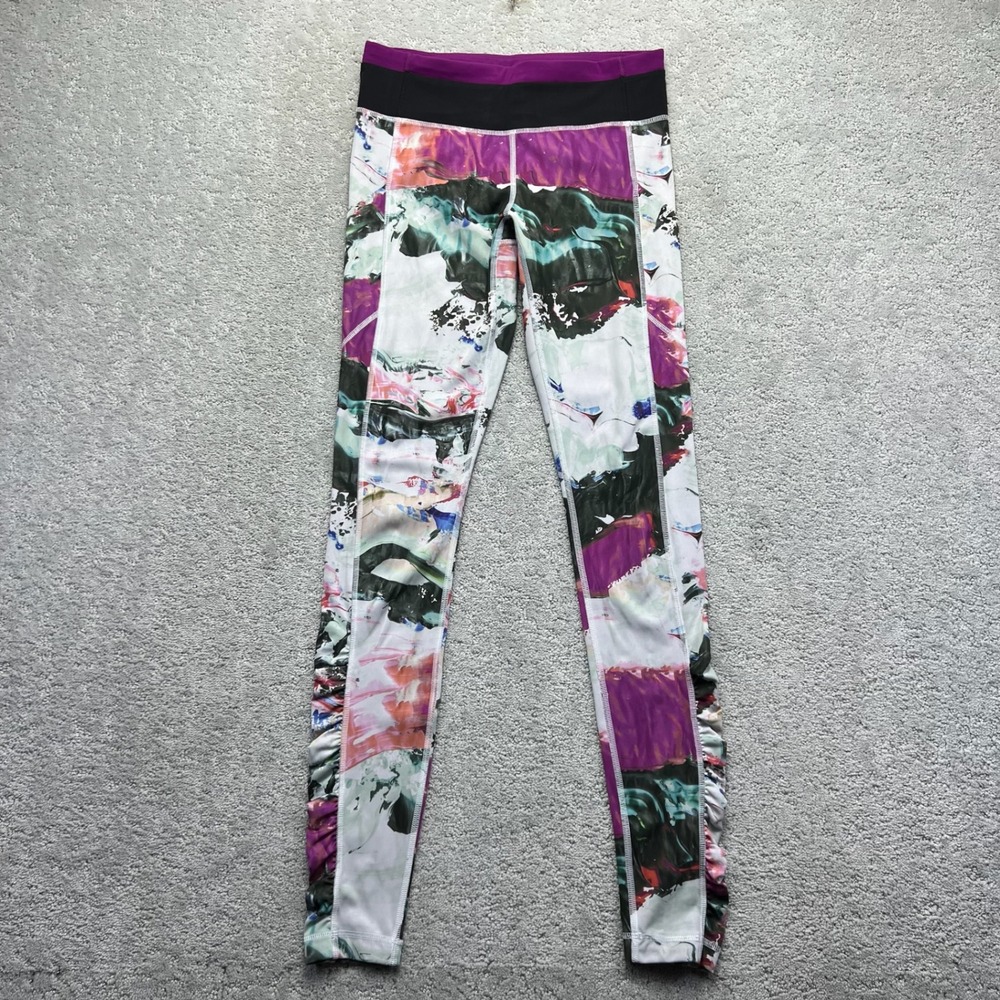 Lululemon Speed Tight Leggings Womens 6 Pigment Wave Ruched Active Performance